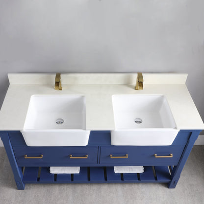 Altair Designs 60" double vanity with top - 537060-WH-AW-NM