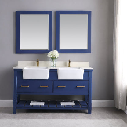 Altair Designs 60" double vanity with top - 537060-WH-AW-NM