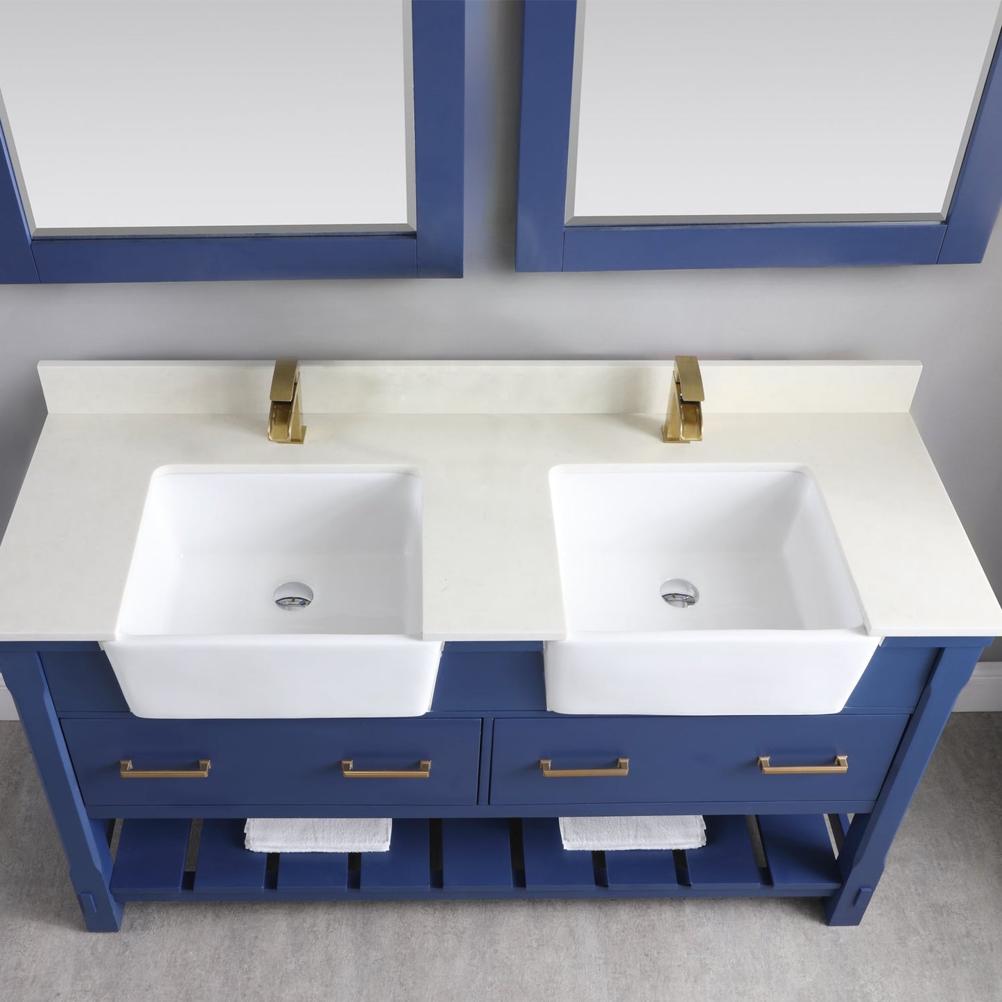 Altair Designs 60" double vanity with top - 537060-WH-AW-NM