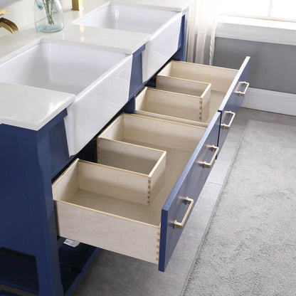 Altair Designs 60" double vanity with top - 537060-WH-AW-NM