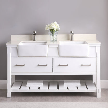 Altair Designs 60" double vanity with top - 537060-WH-AW-NM