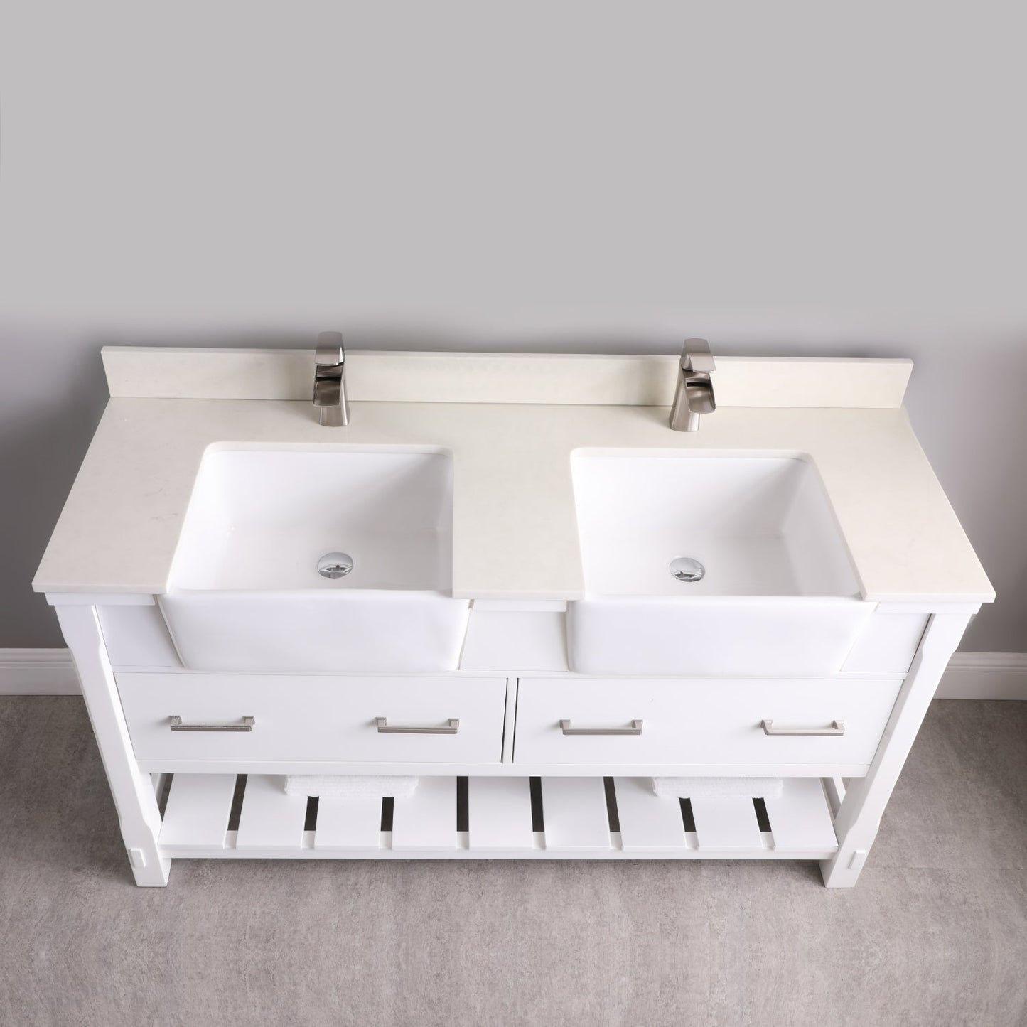Altair Designs 60" double vanity with top - 537060-WH-AW-NM