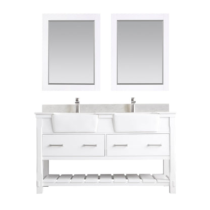 Altair Designs 60" double vanity with top - 537060-WH-AW-NM
