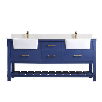 Altair Designs 72" double vanity with top - 537072-WH-AW-NM