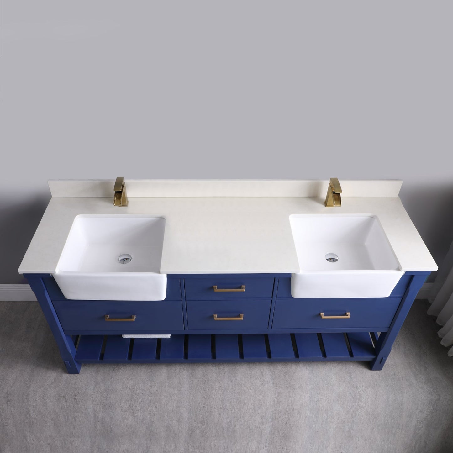 Altair Designs 72" double vanity with top - 537072-WH-AW-NM