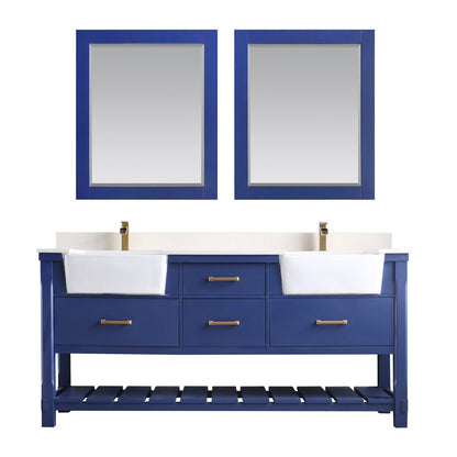 Altair Designs 72" double vanity with top - 537072-WH-AW-NM