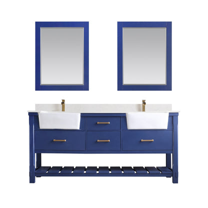 Altair Designs 72" double vanity with top - 537072-WH-AW-NM