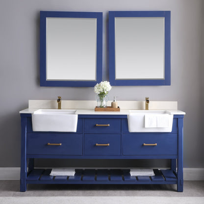 Altair Designs 72" double vanity with top - 537072-WH-AW-NM