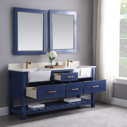 Altair Designs 72" double vanity with top - 537072-WH-AW-NM