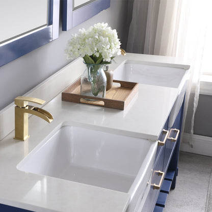Altair Designs 72" double vanity with top - 537072-WH-AW-NM
