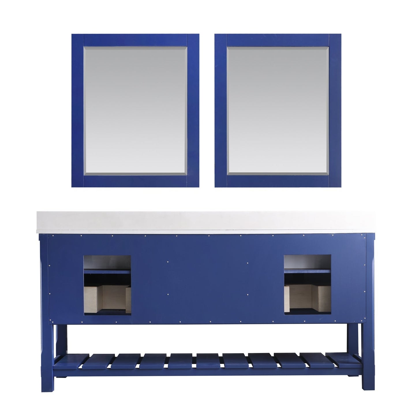 Altair Designs 72" double vanity with top - 537072-WH-AW-NM
