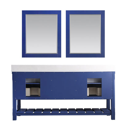 Altair Designs 72" double vanity with top - 537072-WH-AW-NM
