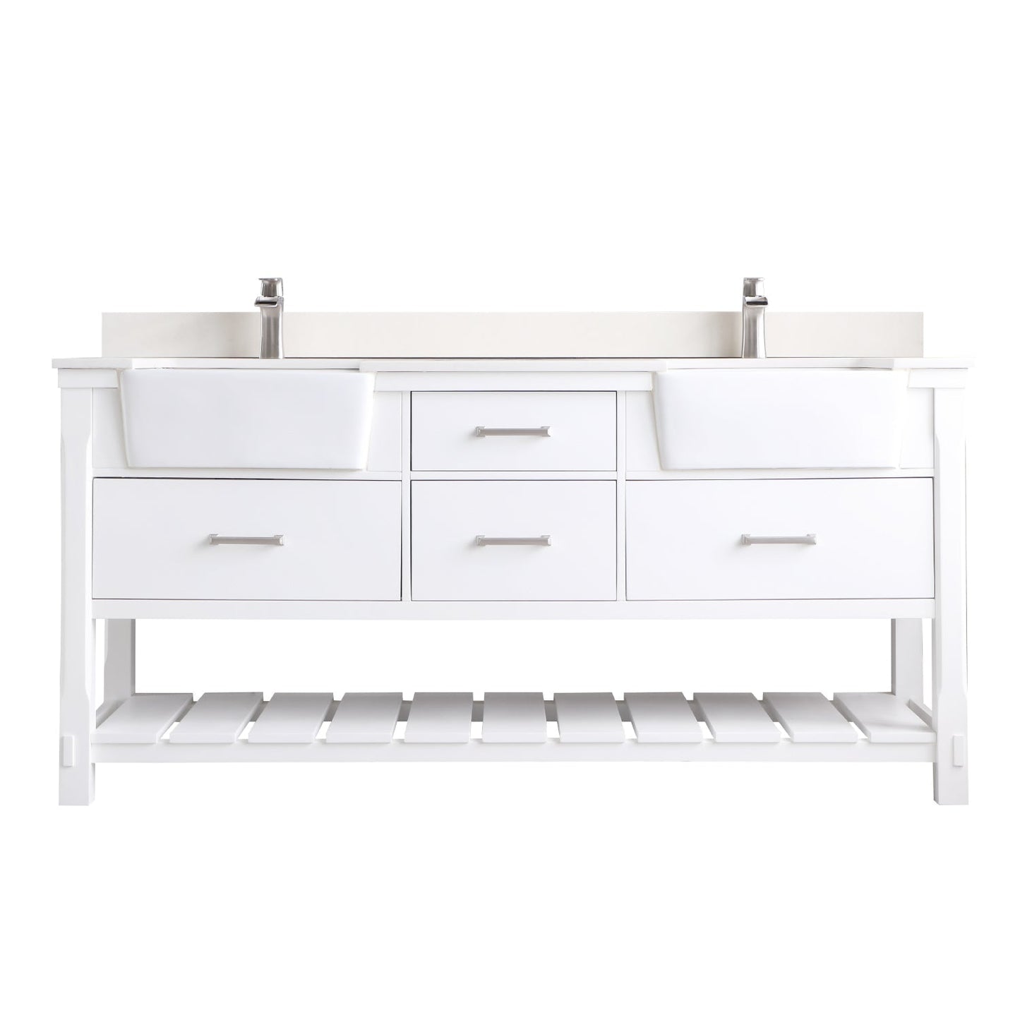 Altair Designs 72" double vanity with top - 537072-WH-AW-NM