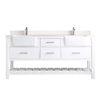 Altair Designs 72" double vanity with top - 537072-WH-AW-NM