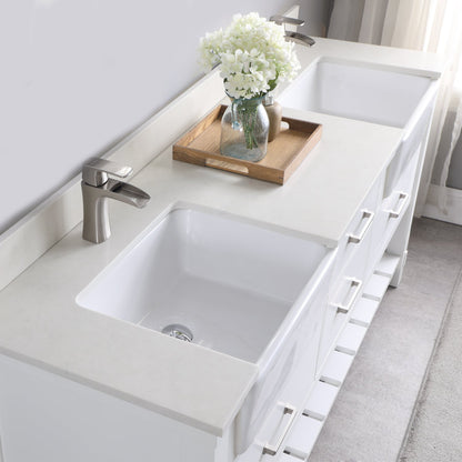 Altair Designs 72" double vanity with top - 537072-WH-AW-NM