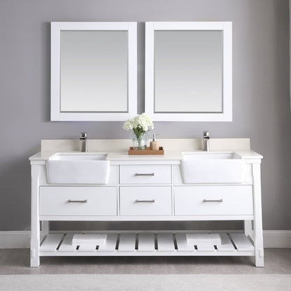 Altair Designs 72" double vanity with top - 537072-WH-AW-NM
