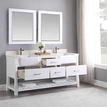 Altair Designs 72" double vanity with top - 537072-WH-AW-NM