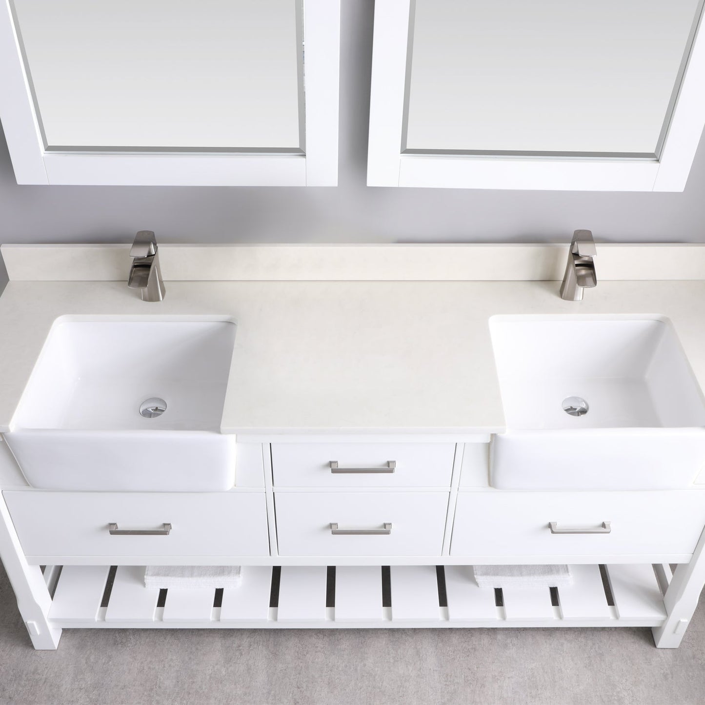 Altair Designs 72" double vanity with top - 537072-WH-AW-NM