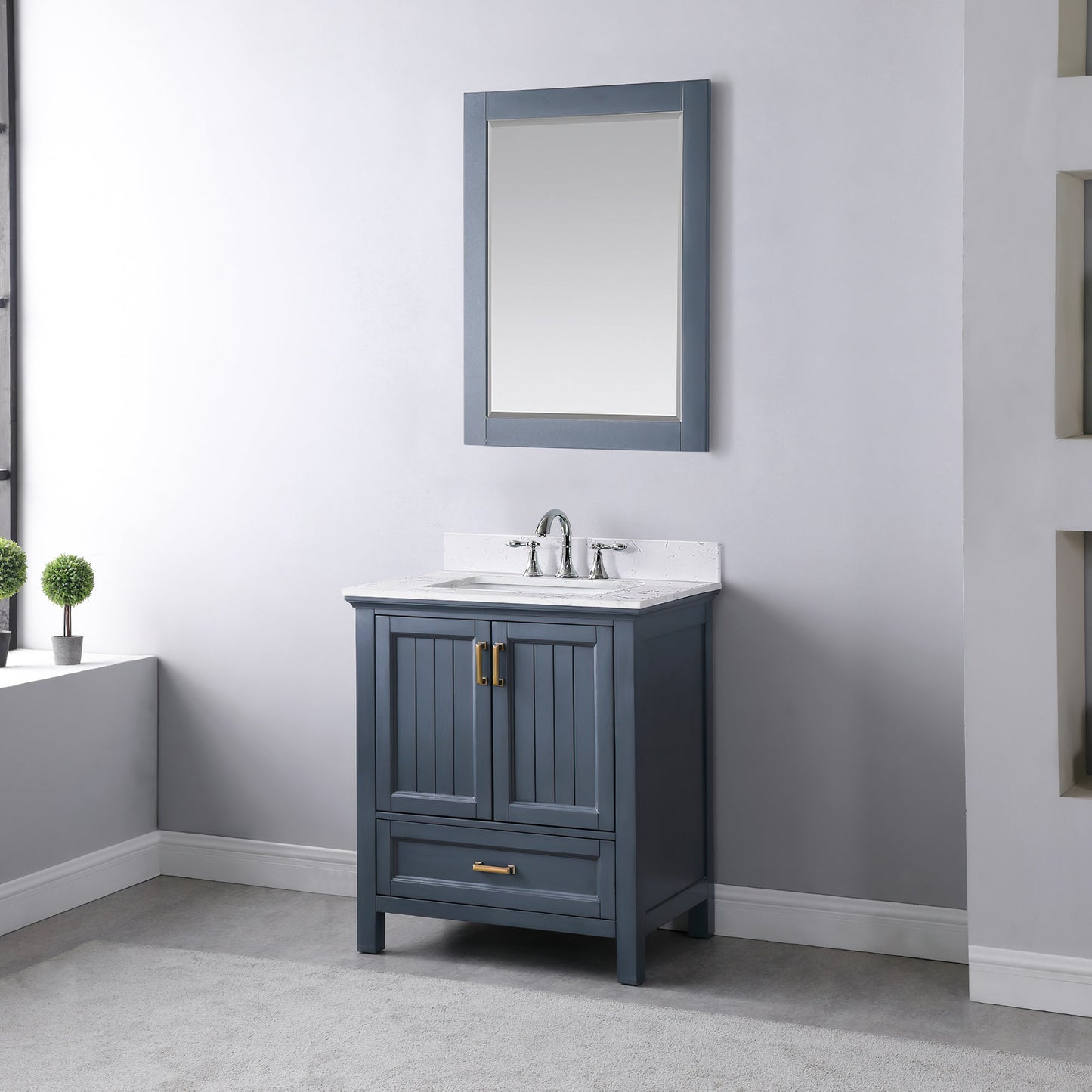 Altair Designs 30" single vanity with top - 538030-WH-CA-NM