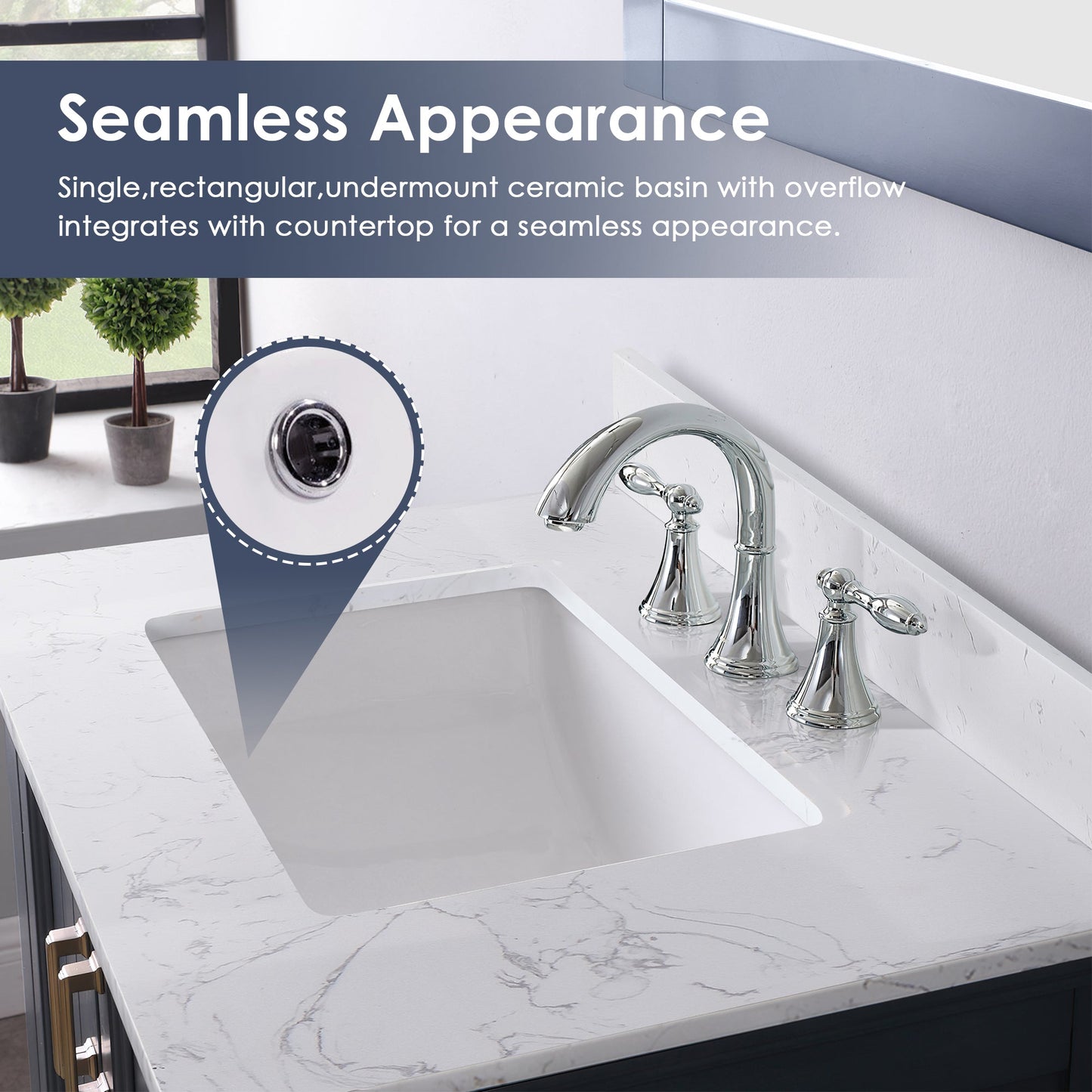 Altair Designs 30" single vanity with top - 538030-WH-CA-NM