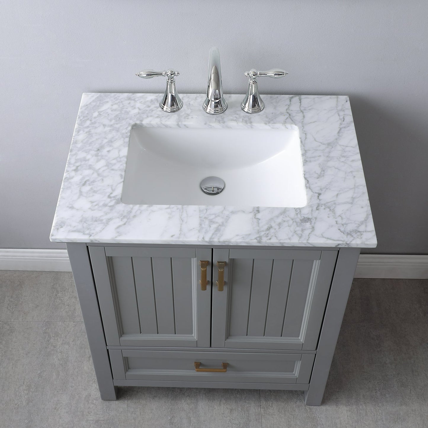 Altair Designs 30" single vanity with top - 538030-WH-CA-NM