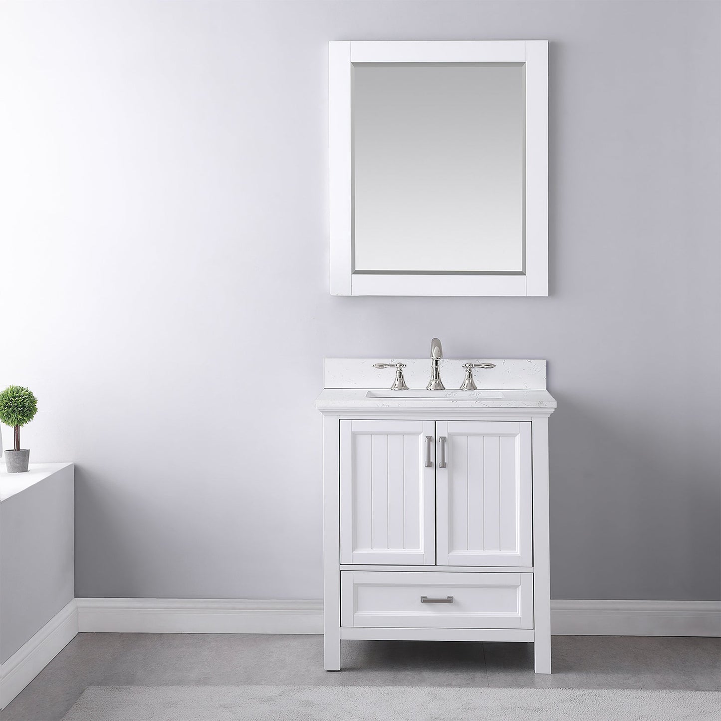 Altair Designs 30" single vanity with top - 538030-WH-CA-NM