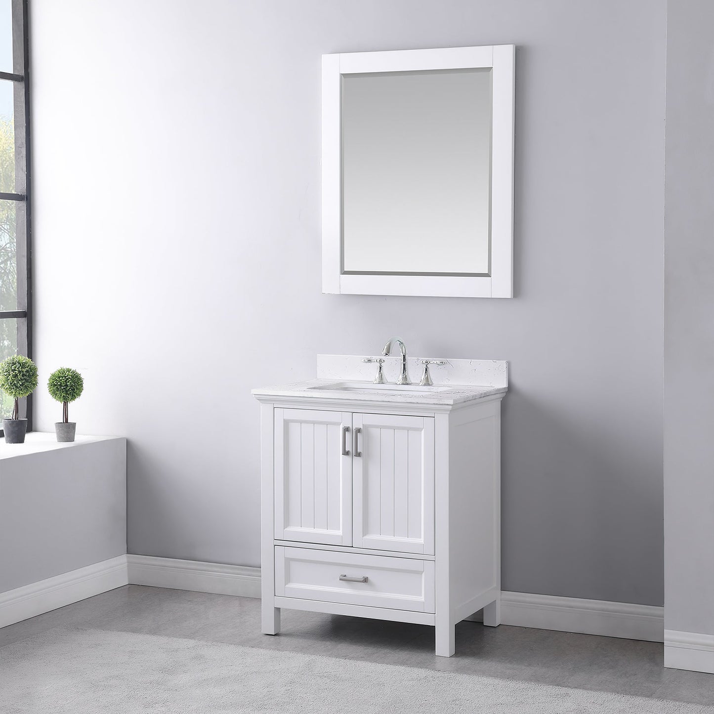 Altair Designs 30" single vanity with top - 538030-WH-CA-NM