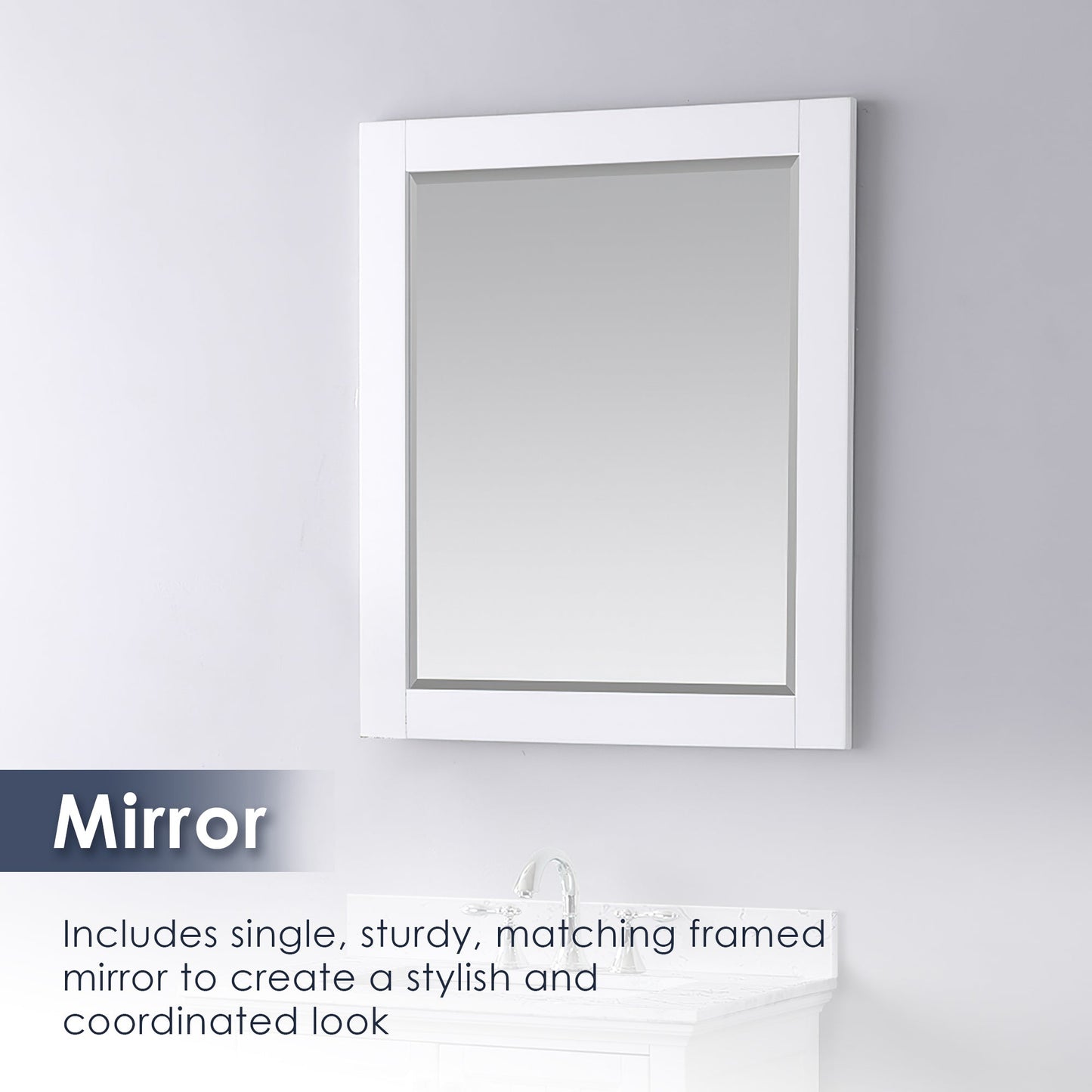 Altair Designs 30" single vanity with top - 538030-WH-CA-NM
