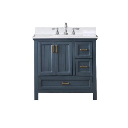 Altair Designs 36" single vanity with top - 538036-WH-CA-NM