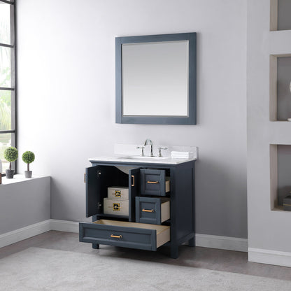 Altair Designs 36" single vanity with top - 538036-WH-CA-NM
