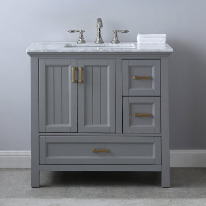 Altair Designs 36" single vanity with top - 538036-WH-CA-NM