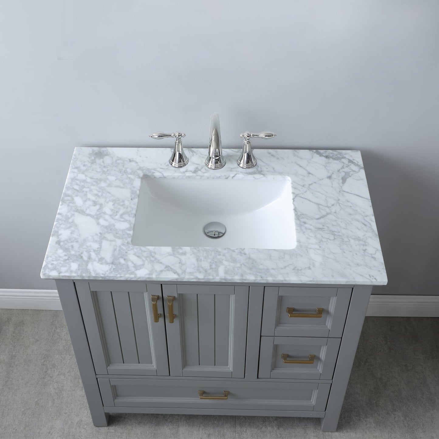 Altair Designs 36" single vanity with top - 538036-WH-CA-NM