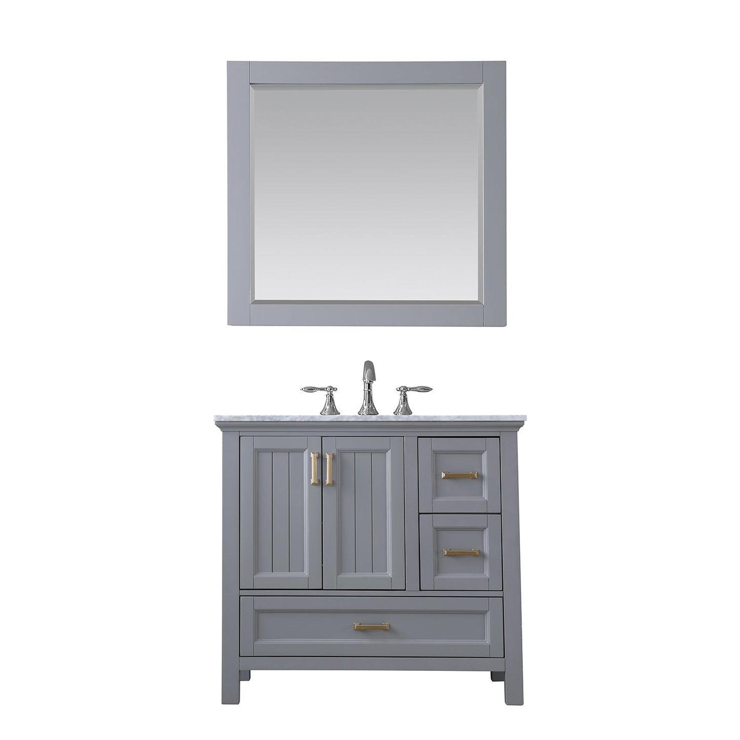 Altair Designs 36" single vanity with top - 538036-WH-CA-NM