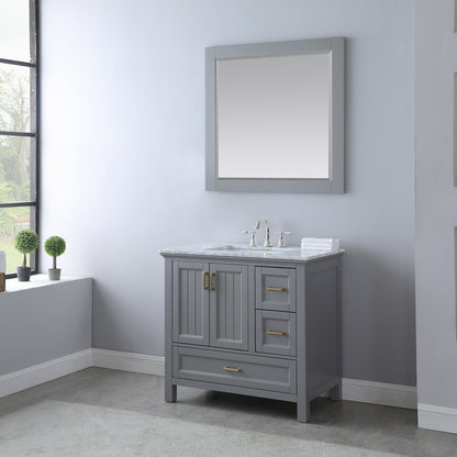Altair Designs 36" single vanity with top - 538036-WH-CA-NM