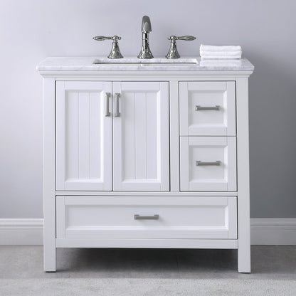 Altair Designs 36" single vanity with top - 538036-WH-CA-NM