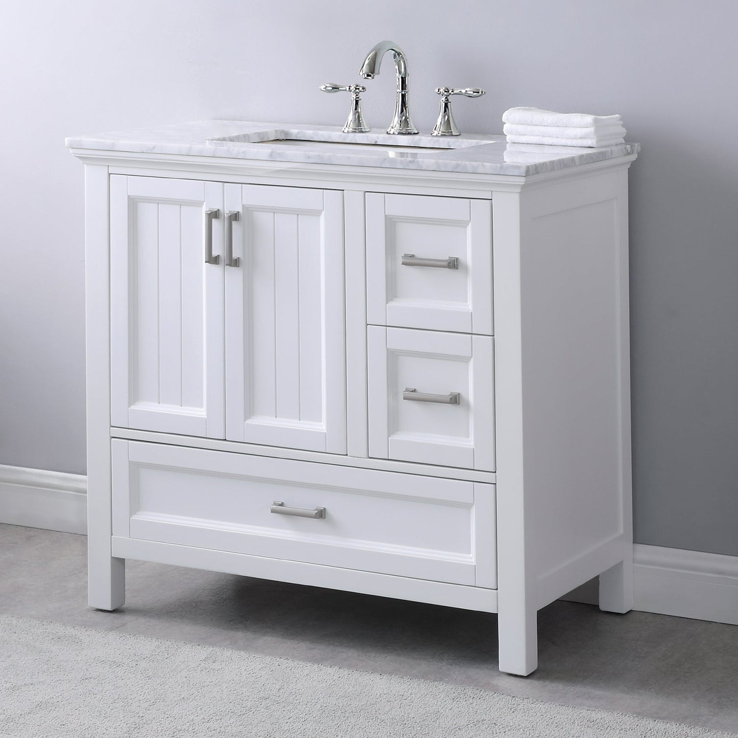 Altair Designs 36" single vanity with top - 538036-WH-CA-NM
