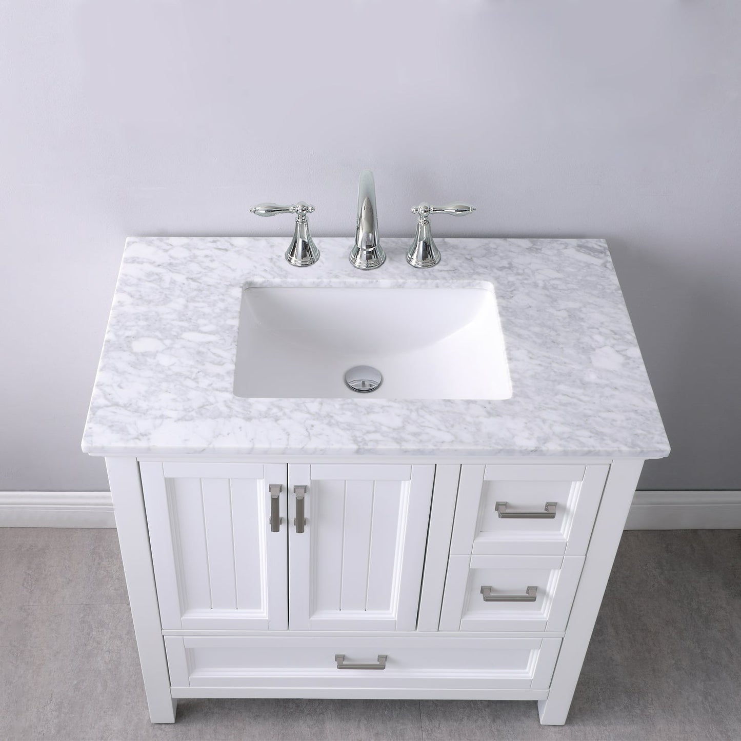 Altair Designs 36" single vanity with top - 538036-WH-CA-NM