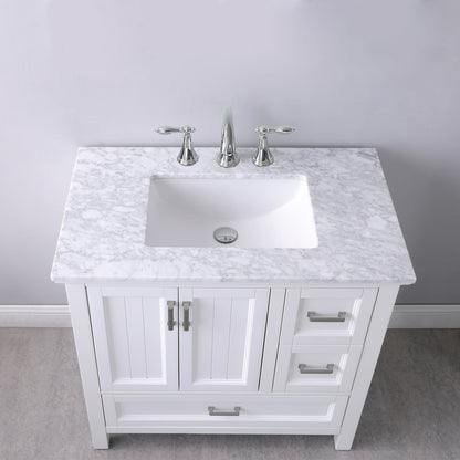 Altair Designs 36" single vanity with top - 538036-WH-CA-NM