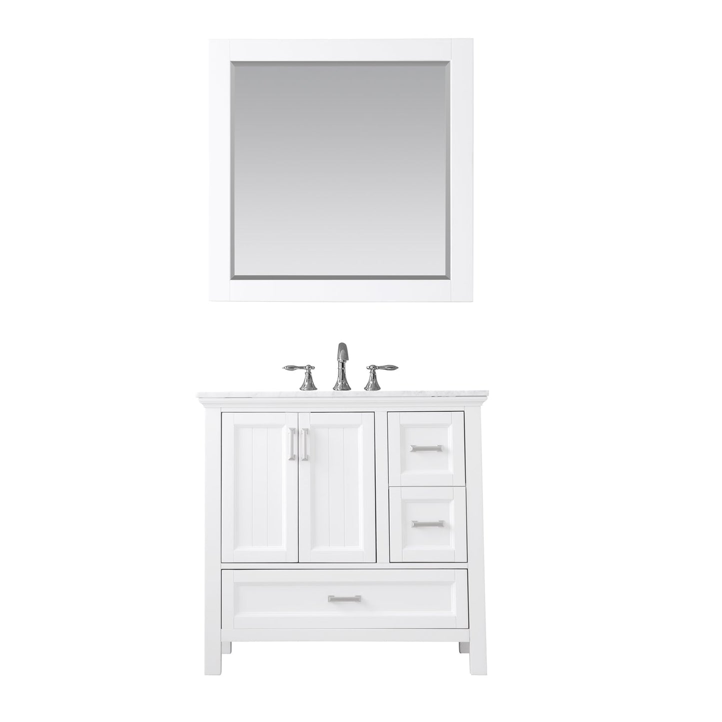 Altair Designs 36" single vanity with top - 538036-WH-CA-NM