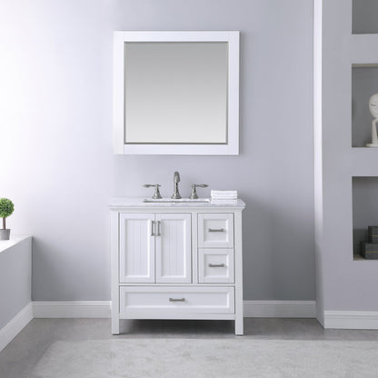 Altair Designs 36" single vanity with top - 538036-WH-CA-NM