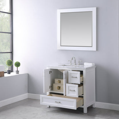 Altair Designs 36" single vanity with top - 538036-WH-CA-NM