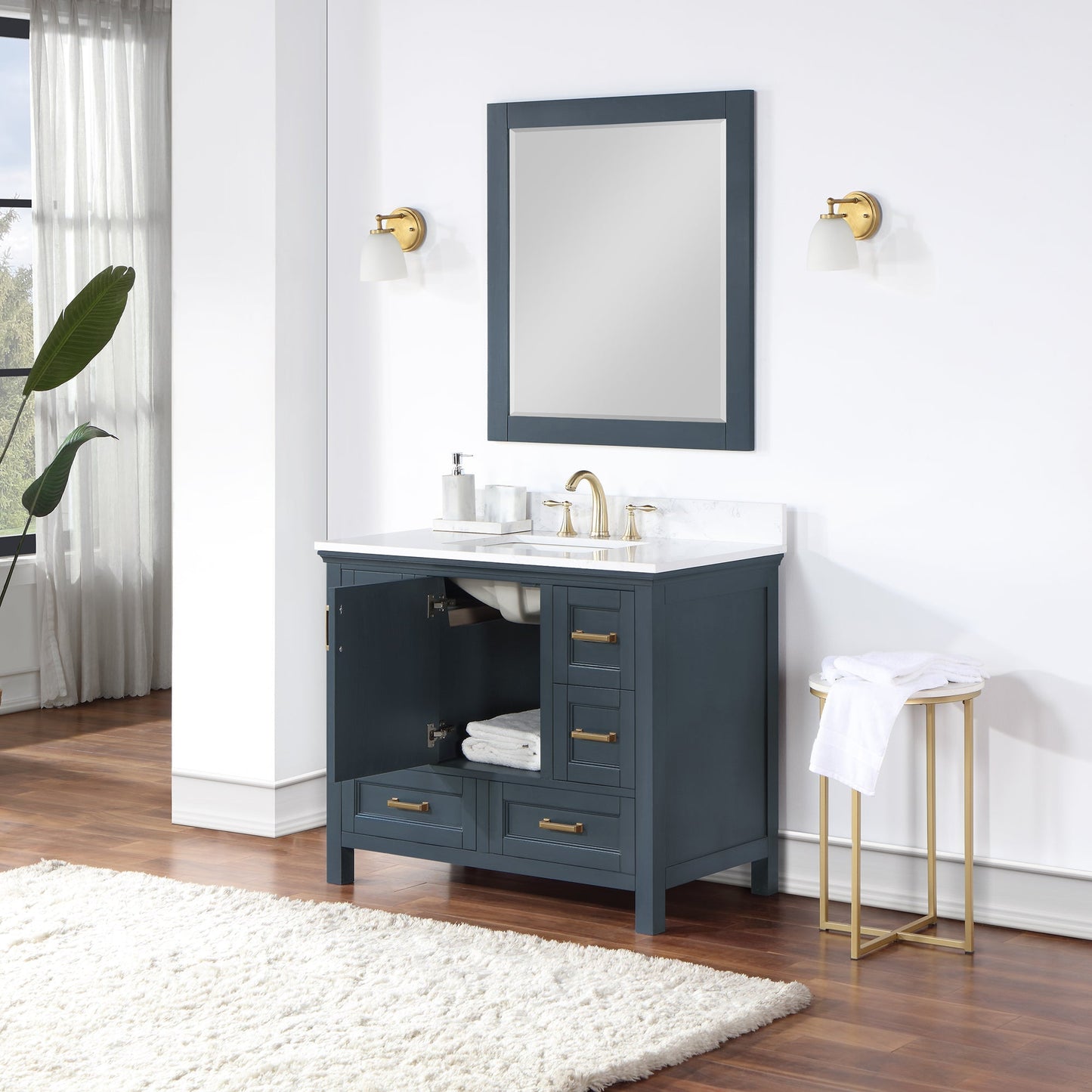 Altair Designs  42" single vanity with top - 538042-CB-AW-NM