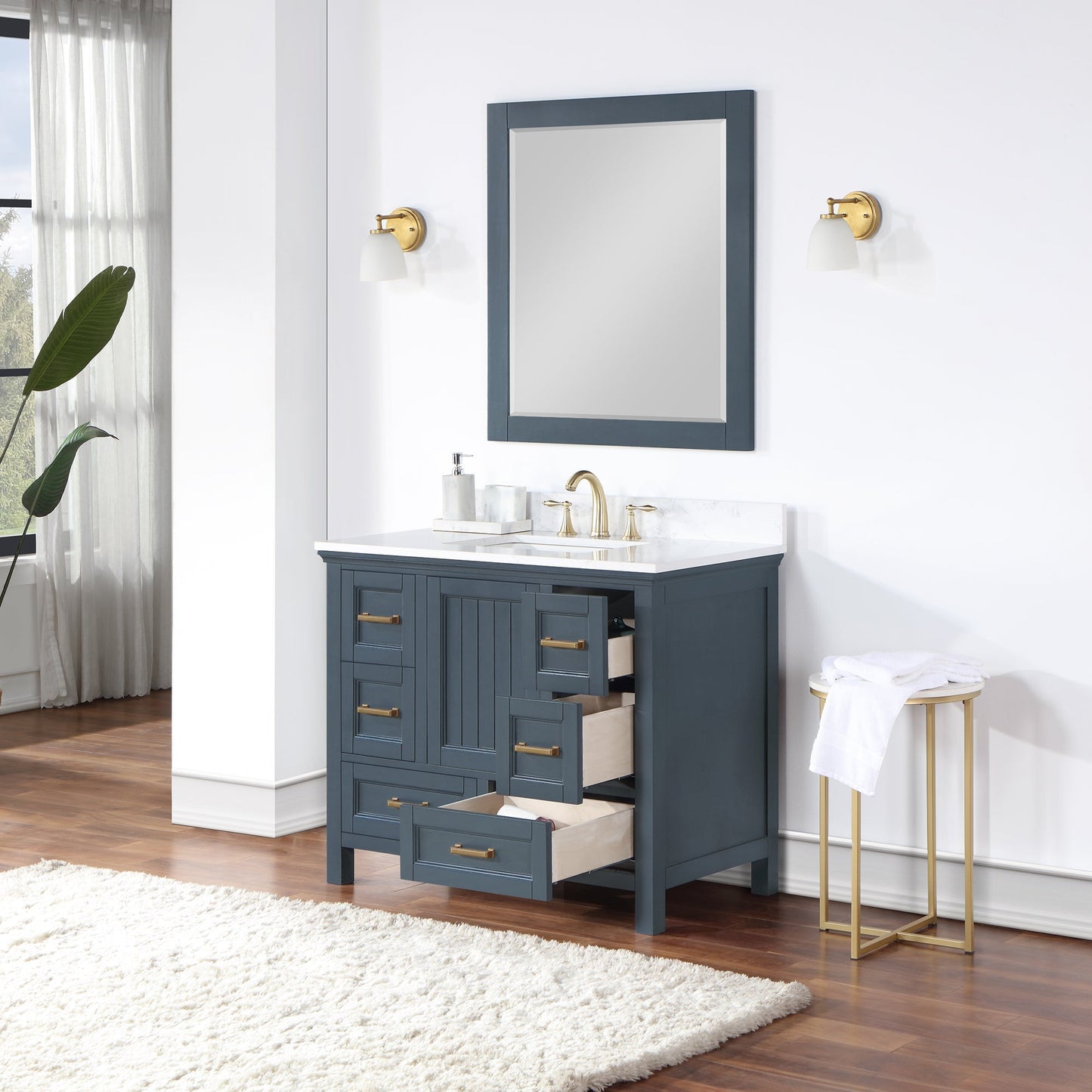 Altair Designs  42" single vanity with top - 538042-CB-AW-NM