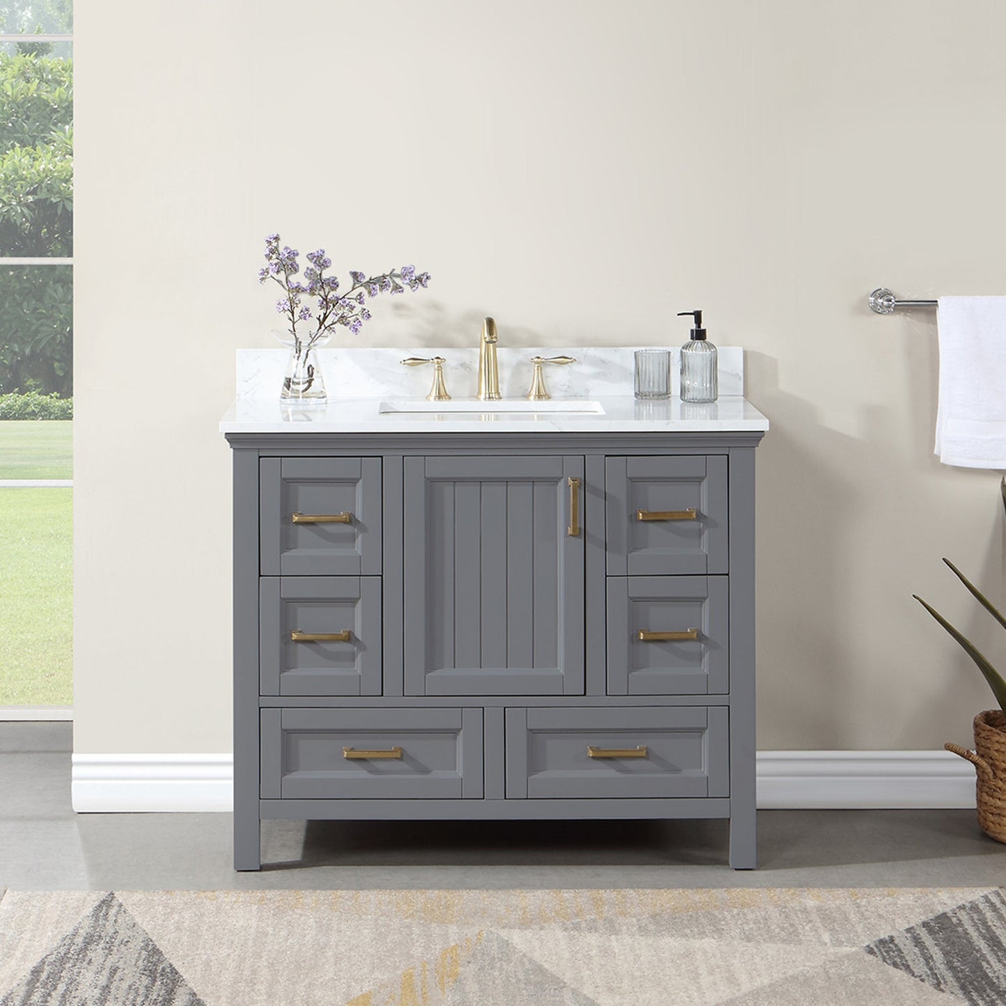 Altair Designs  42" single vanity with top - 538042-CB-AW-NM