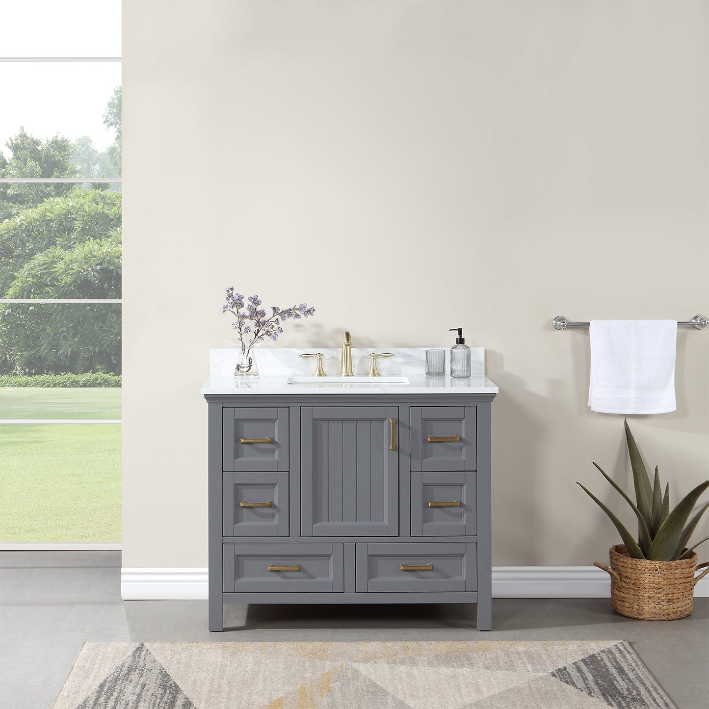 Altair Designs  42" single vanity with top - 538042-CB-AW-NM