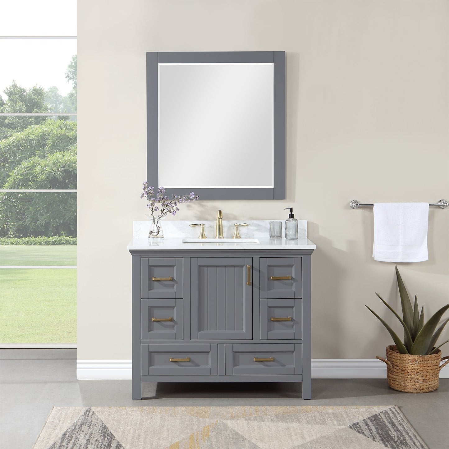 Altair Designs  42" single vanity with top - 538042-CB-AW-NM