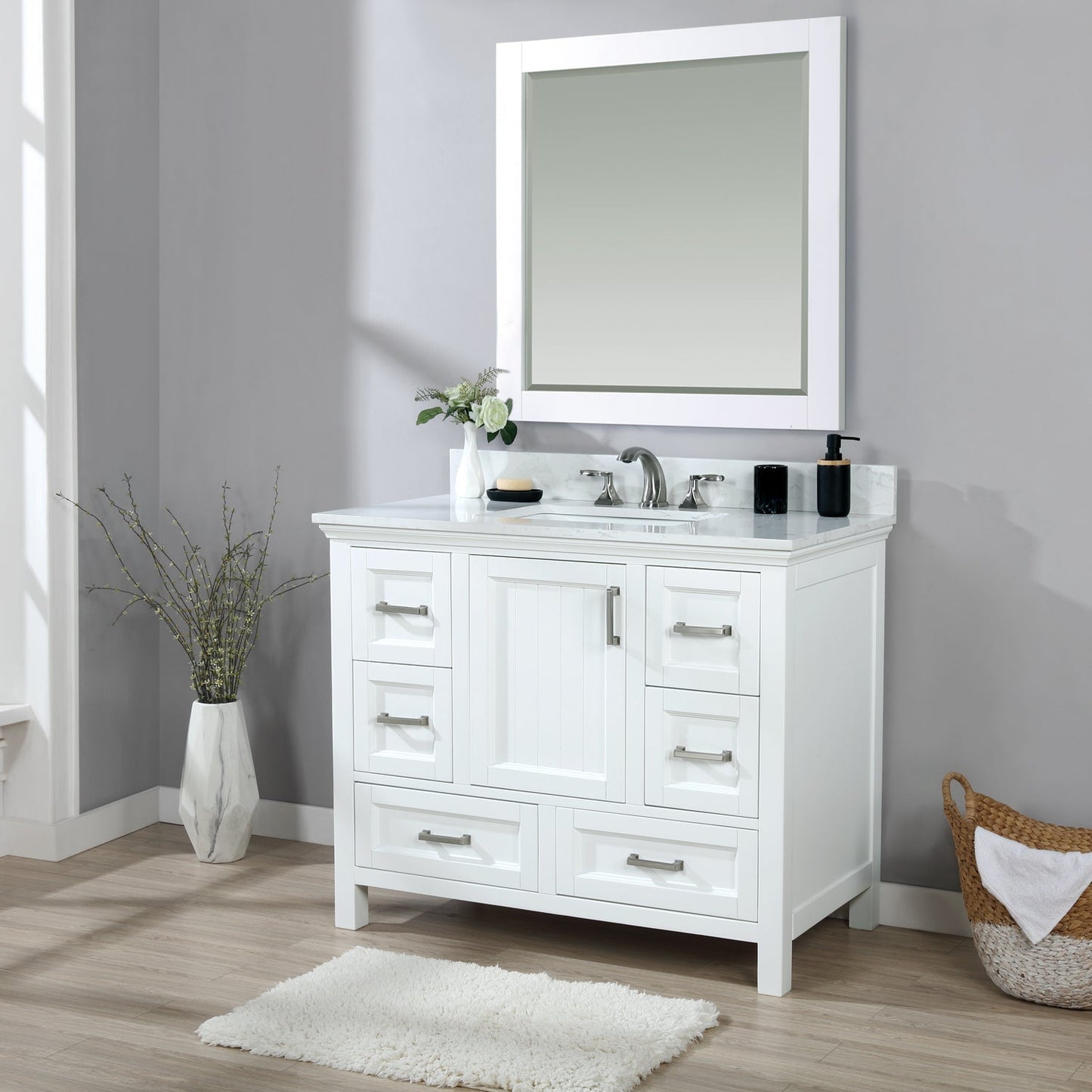 Altair Designs  42" single vanity with top - 538042-CB-AW-NM