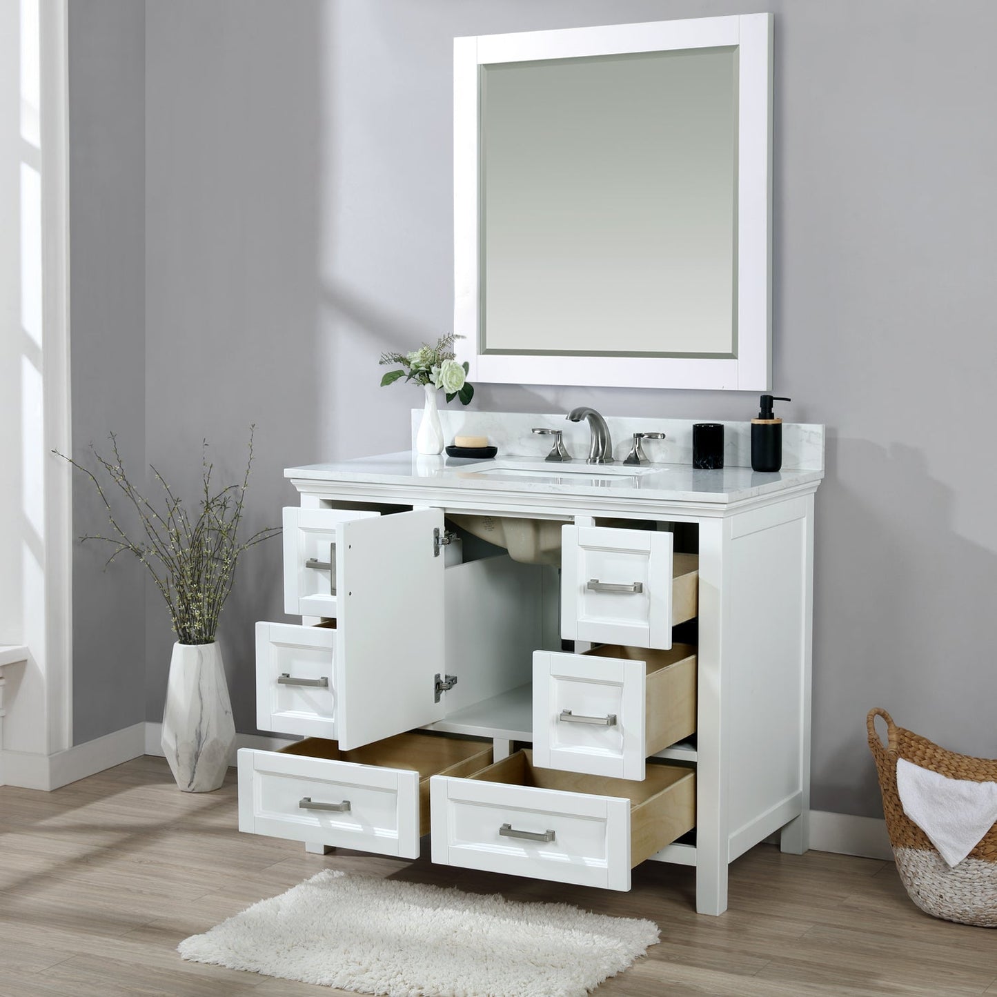 Altair Designs  42" single vanity with top - 538042-CB-AW-NM