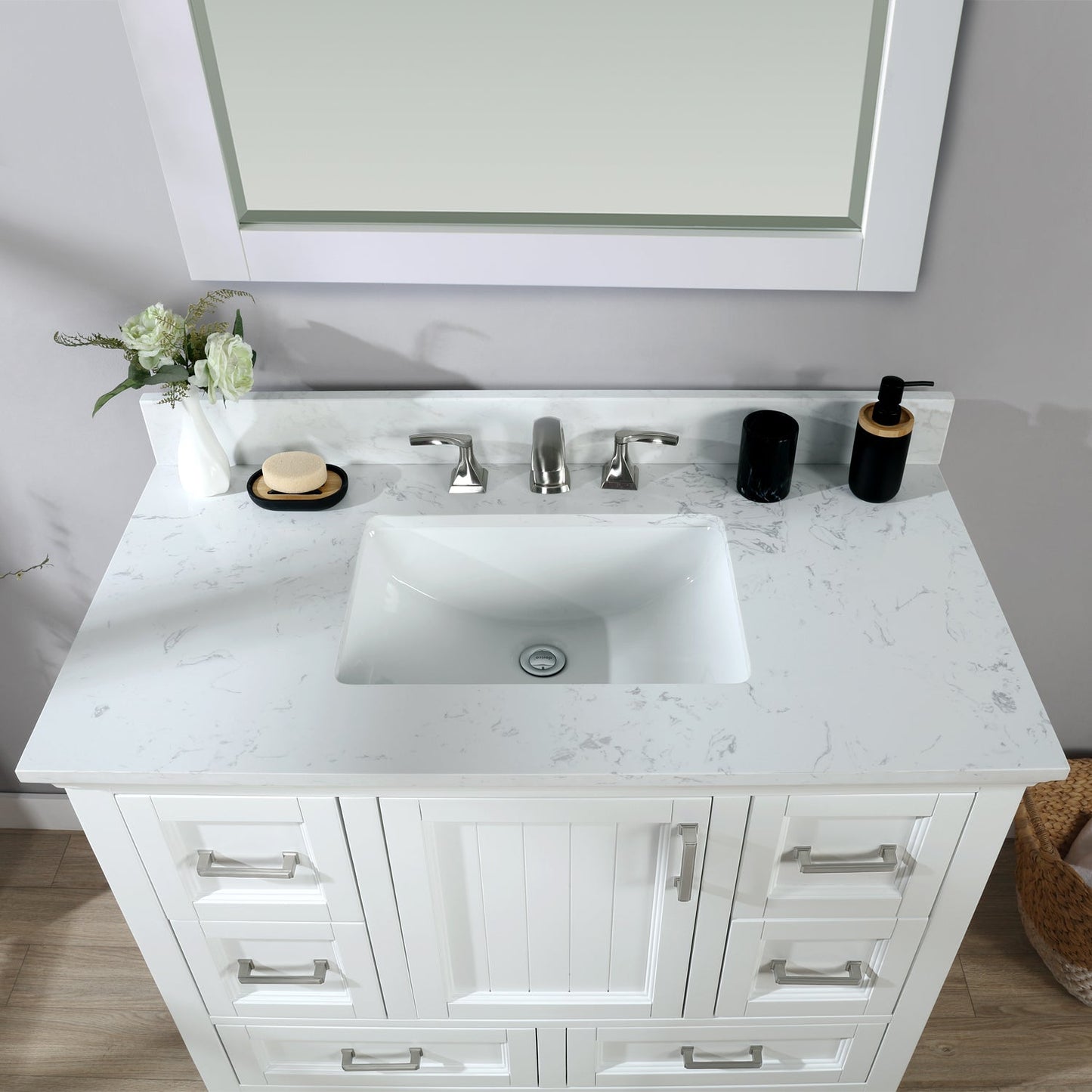Altair Designs  42" single vanity with top - 538042-CB-AW-NM