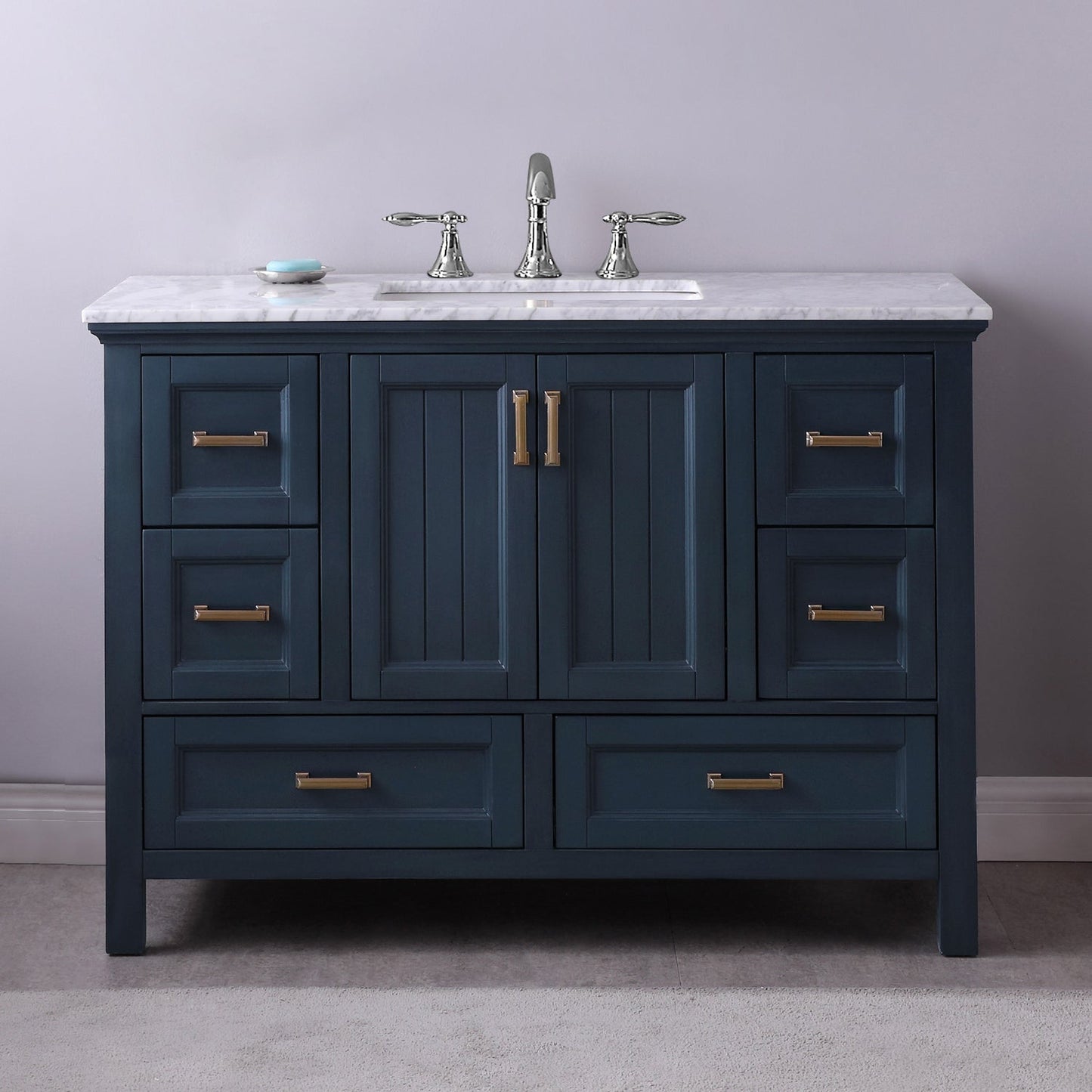 Altair Designs 48" single vanity with top - 538048-WH-CA-NM